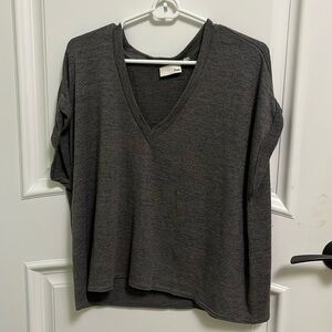 aritzia wilfred free grey v-neck t-shirt